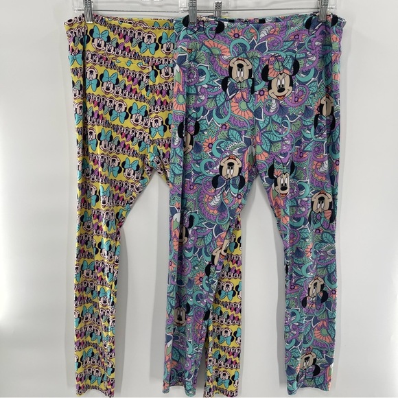 Disney Minnie Mouse Set of 2 Leggings Size Tall & Curvy - Picture 1 of 13